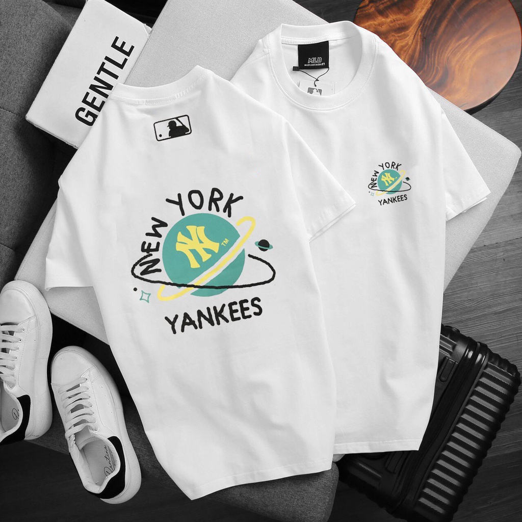 Áo thun M.L.B NewYork Yankess nam nữ unisex vải cotton form rộng tay lỡ nhiều màu – Leo Shop