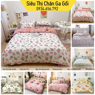 Bộ chăn ga gối cotton poly hàn quốc mềm mại - phong cách hiện đại trẻ trung - sét 4 món - siêu thị chăn ga gối
