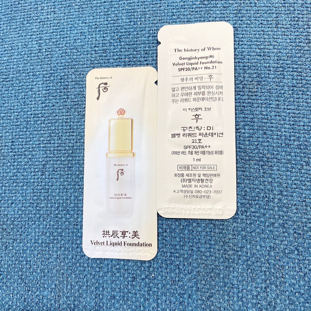 10 gói kem nền trang điểm Whoo velvet mẫu mới nhất