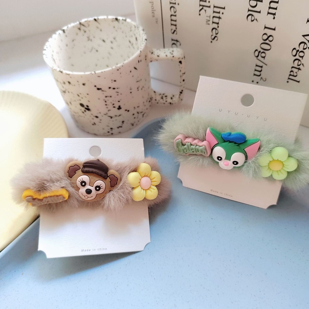 Dây buộc tóc vải bông họa tiết hoạt hình phong cách Hàn Quốc thời trang thu đông cho nữ 2021