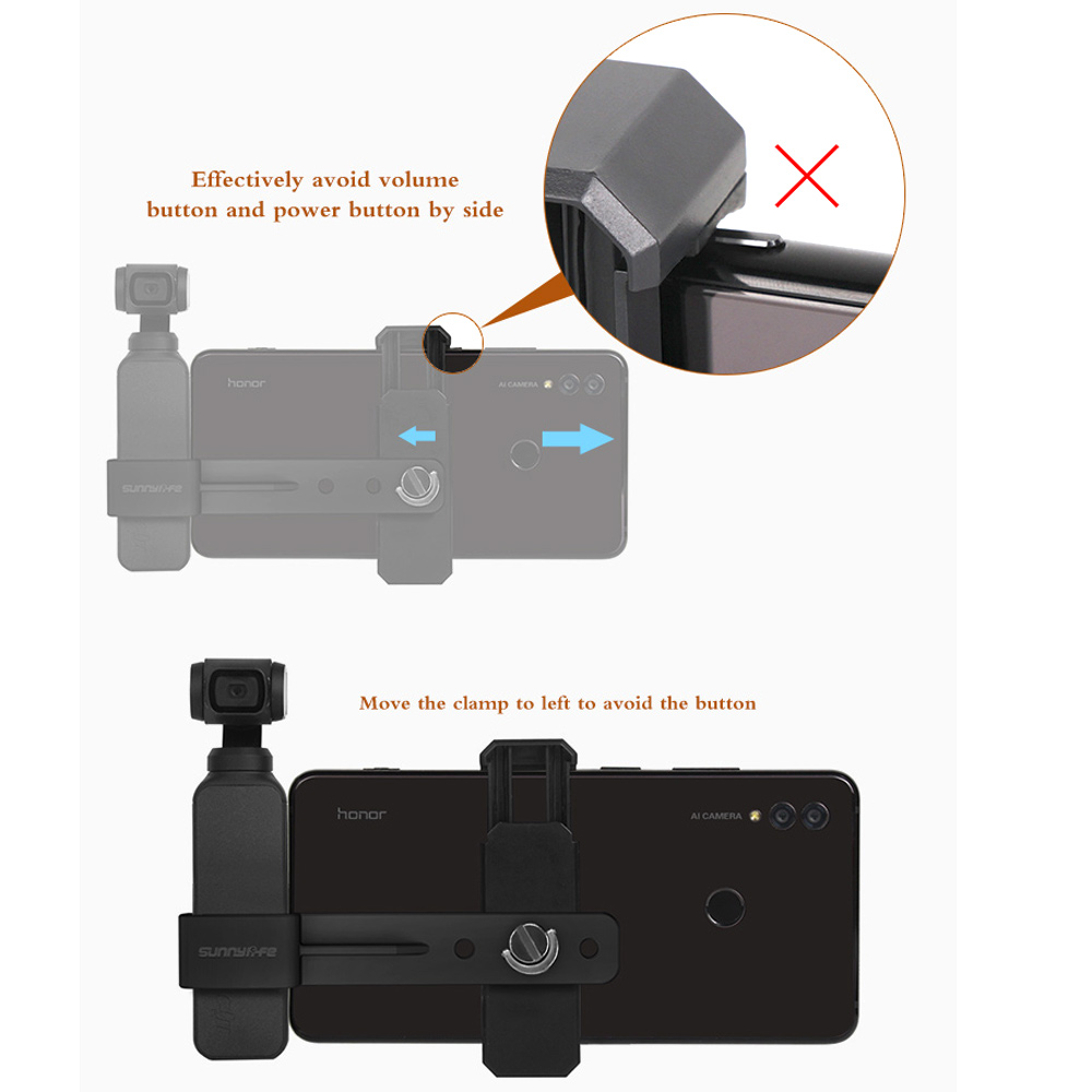 Bộ Kẹp Giữ Điện Thoại Đa Năng + Gậy Selfie Cho Dji Osmo Pocket & 2 Gimbal Camera 60-90mm Mobile