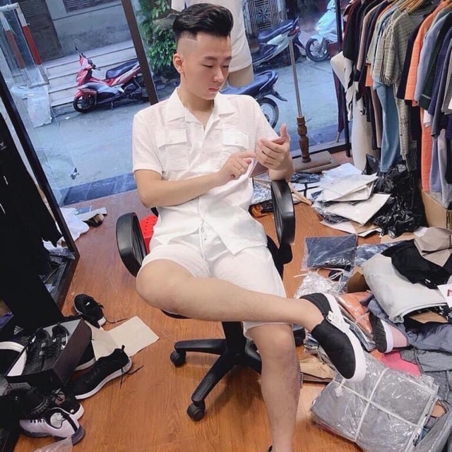 Bộ đũi nam áo cộc túi hộp kèm quần ngố (full box xịn xò)