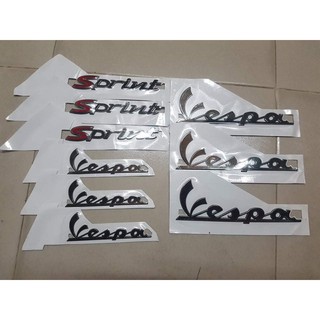 Tem zin vespa sprint màu đen khói gồm 3 chữ
