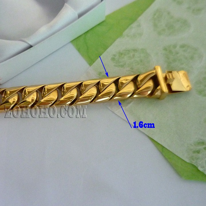 Lắc tay nam mạ vàng khóa hộp cỡ lớn LZ754