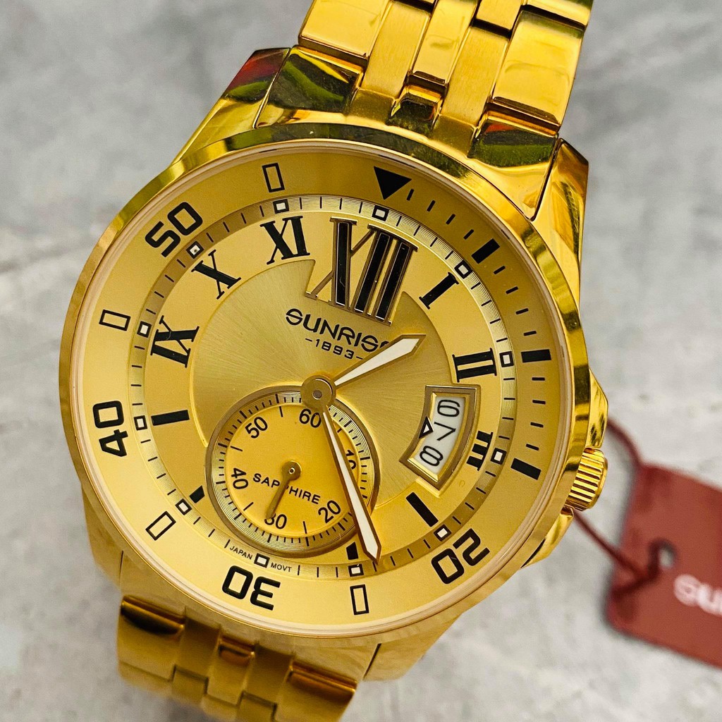 Đồng hồ Sunrise nam chính hãng Nhật Bản DM124SA.G.V - kính saphire chống trầy - chốn
