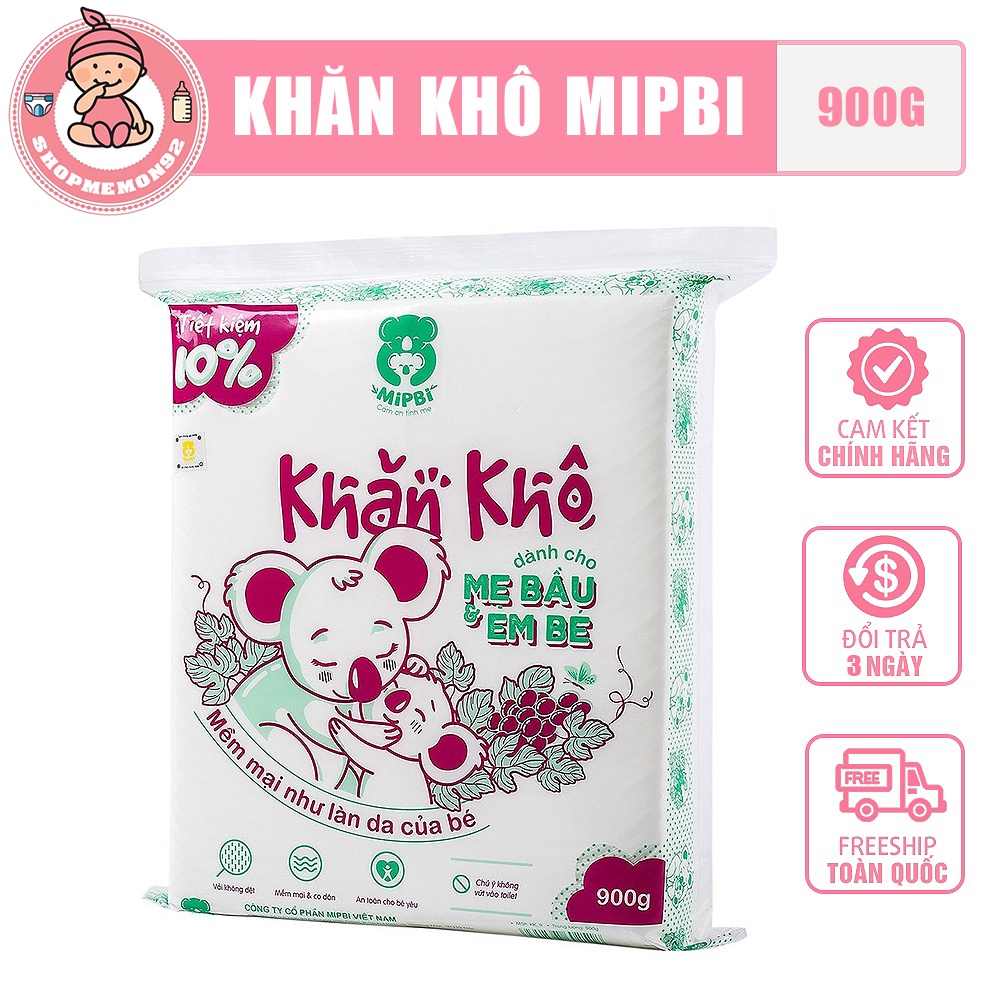 MIPBI - Khăn vải khô đa năng dành cho mẹ và bé Mipbi 300g/600g/900g - HÀNG CHÍNH HÃNG