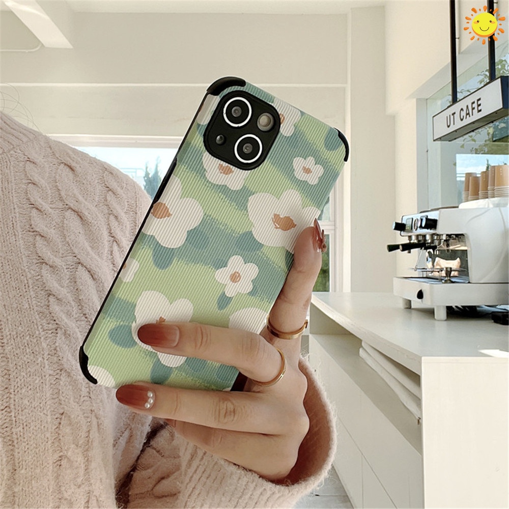 Samsung Galaxy Note 8 9 J4 J6 Plus J6+ J2 J5 Pro J7 Pirme On7 2016 J710 J510 J310 J530 J730 A9S G530 G532 Case Summer Simple small Fresh floral Flowers Four Corners Drop Resistance Cute Soft TPU Protective Cover