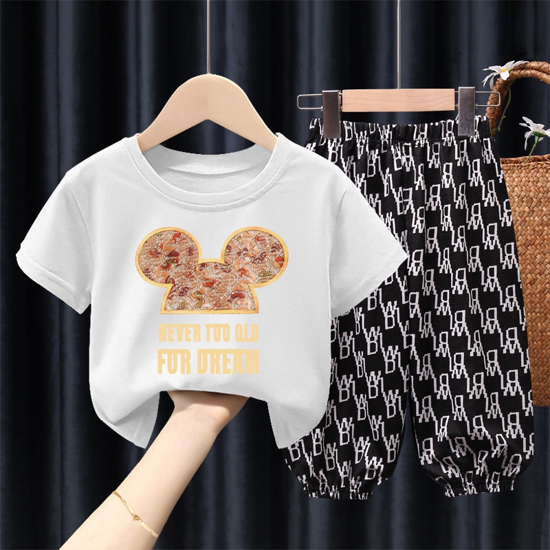 Set Áo Thun Ngắn Tay Và Quần Dài Thời Trang Cho Bé 1-7 Tuổi