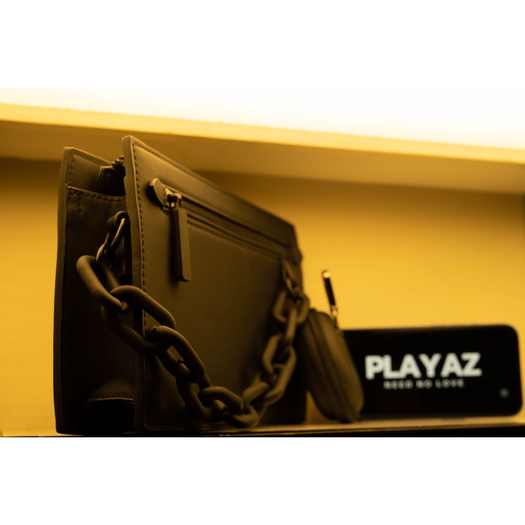 Túi Da Đeo Chéo, Dây Xích Kèm Túi Tròn Mini Crossbody Bag PLAYAZ