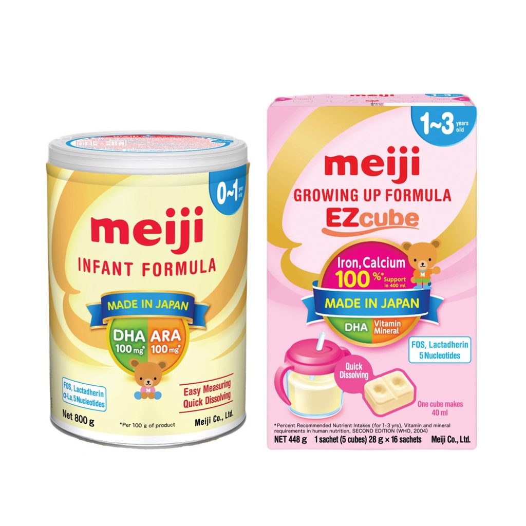 Combo Sữa dạng bột Meiji Infant Formula  và Sữa dạng thanh Meiji Growing Up Formula EZcube