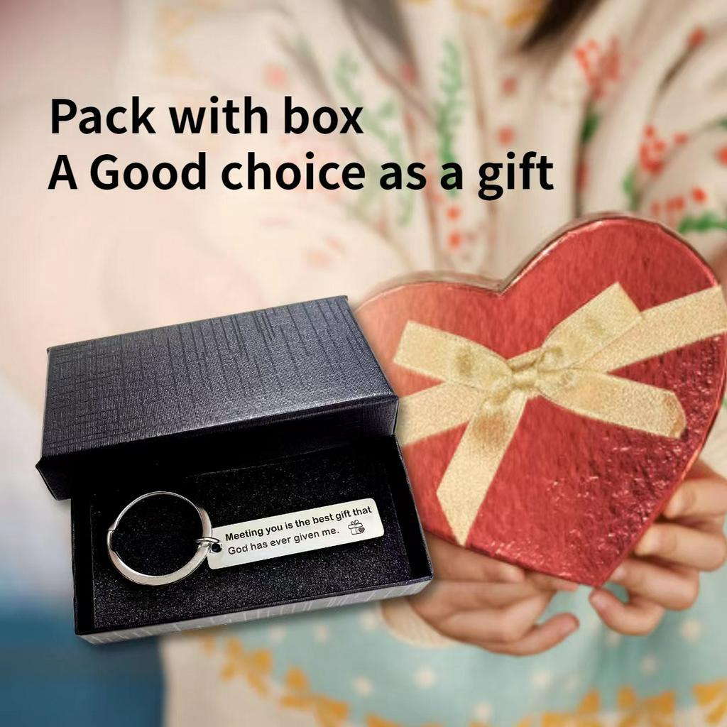Móc Khóa Inox Khắc Chữ Meeting you is the best God Have ever given me Dùng Làm Quà Tặng Sinh Nhật / Valentine