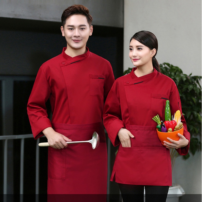 Áo Đồng Phục Đầu Bếp Tay Ngắn Vải cotton Thoáng Khí Thấm Hút Mồ Hôi