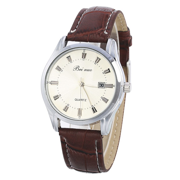 Đồng hồ nam BEI NUO mặt tròn, dáng cổ điển, mặt Mineral chống xước, chống nước tốt tặng kèm hộp và Pin dự phòng