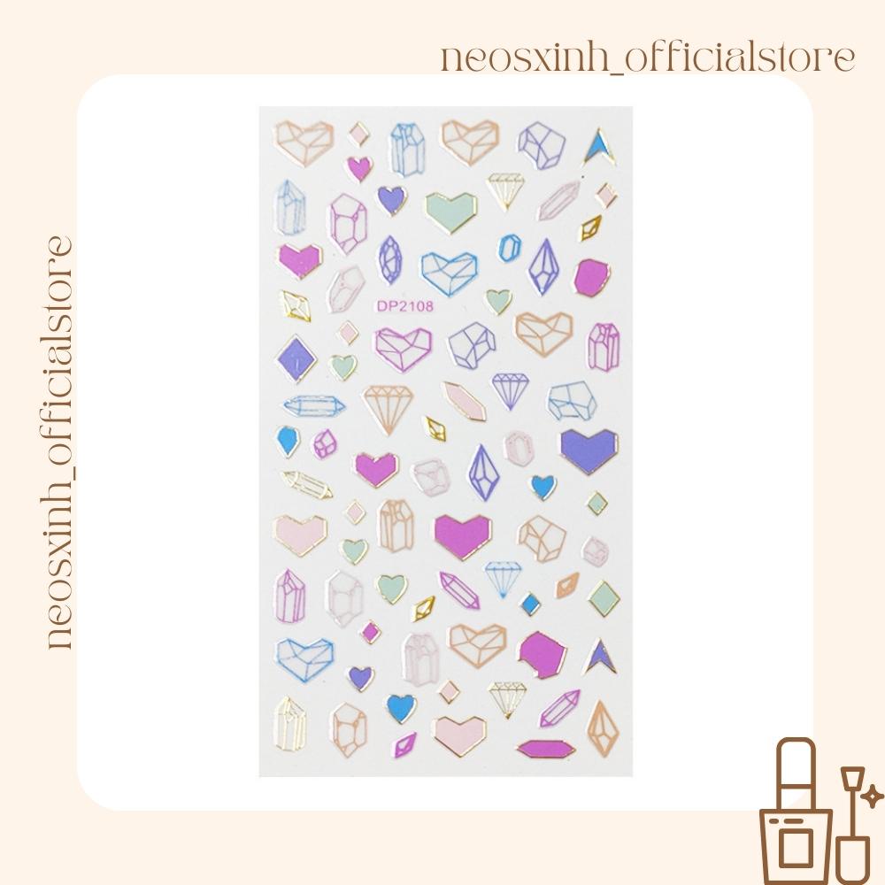 Sticker Dán Móng Tay Hình Học Nhiều Màu DP2097-2108 Cute Hot Trend - Hình Dán Móng - Neosxinh Nails