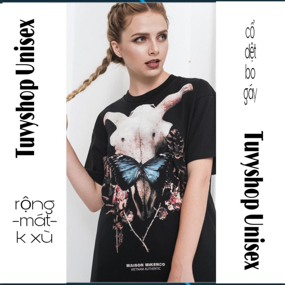 Áo thun Mikenco🔥FREESHIP🔥áo cotton in 5D đen form unisex nam nữ