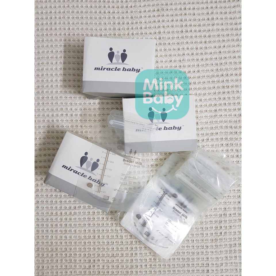 TÚI TRỮ SỮA MIRACLE BABY 250ML CHÍNH HÃNG CÓ VÒI RÓT