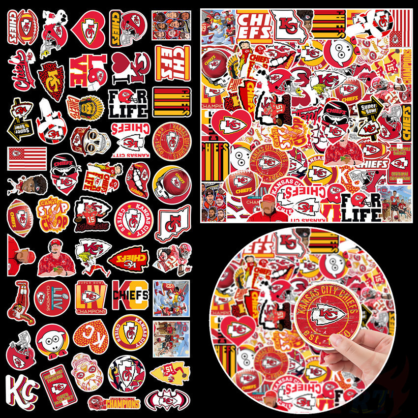 50Pcs/Set ❉ Kansas City Chiefs - NFL National Football League Rugby Team Stickers ❉ DIY Fashion Mixed Waterproof Doodle Decals Stickers
