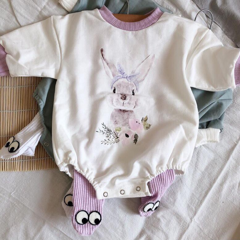 Body thỏ cotton dài tay cao cấp- Ảnh thật hàng cao cấp