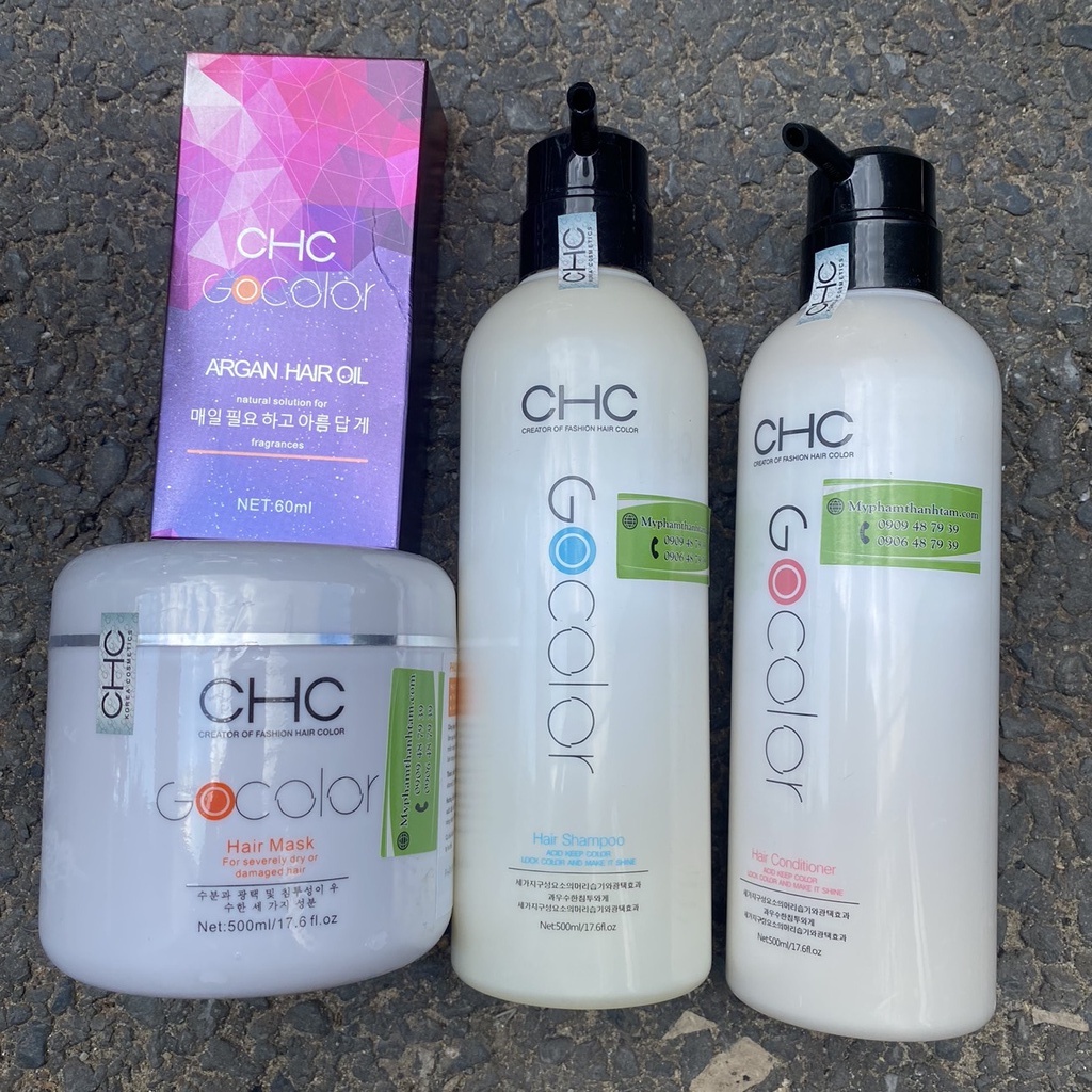 Dầu gội xả CHC GOCOLOR phục hồi, giữ màu, giảm rụng, kích mọc tóc 500mlx2