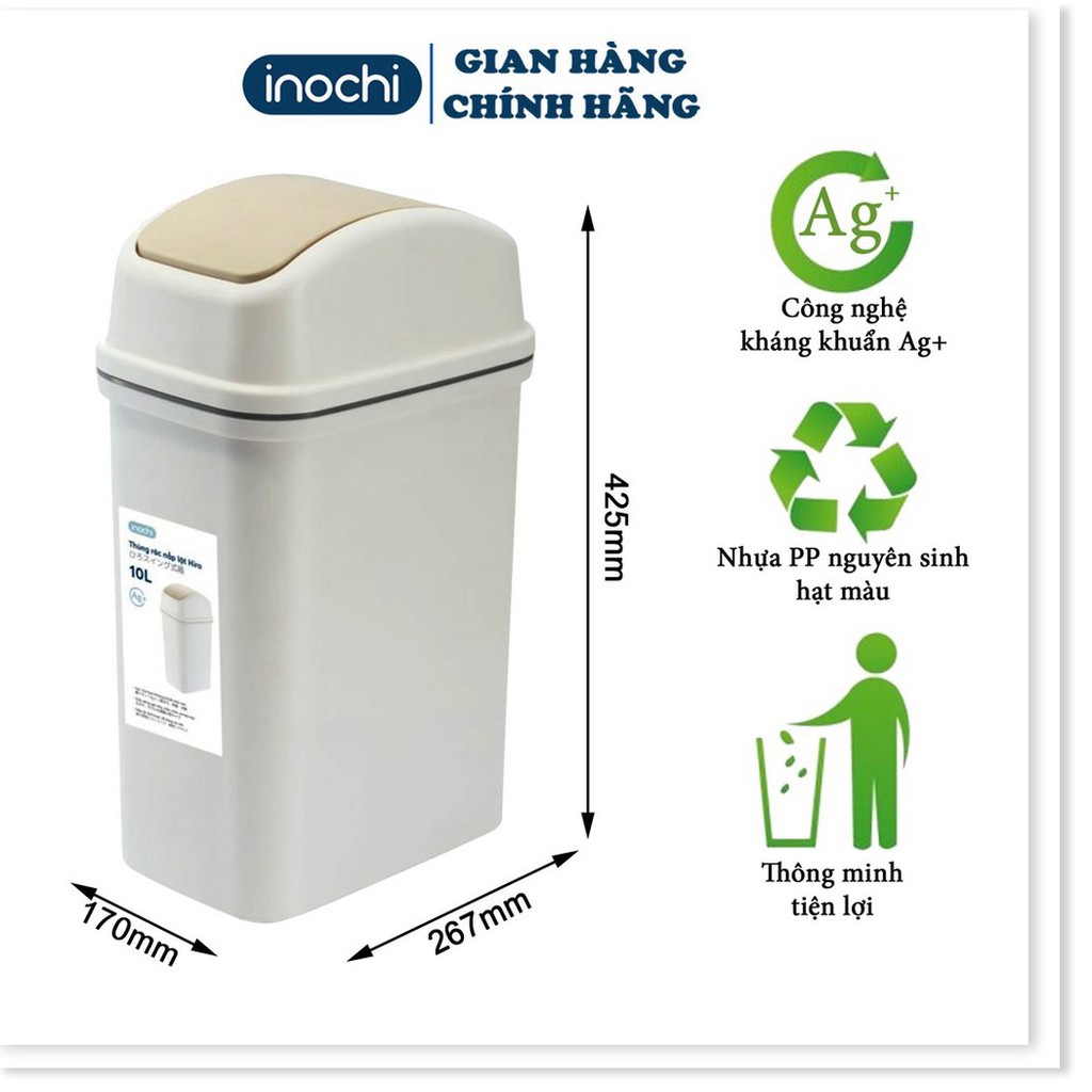 Thùng Rác mini ,Thông Minh Nhựa Nắp Lật Inochi 5/10/15 Lít Rất Đẹp Làm Sọt Rác THRNL10L