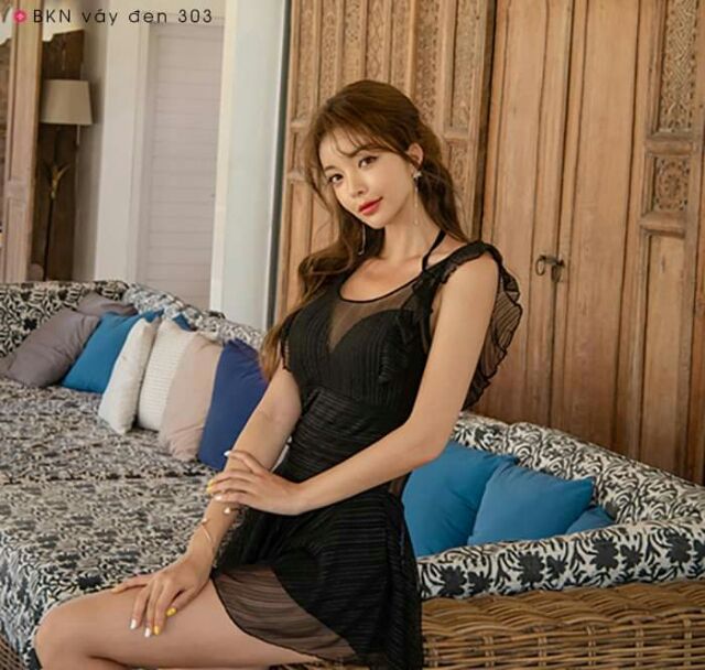 Bikini váy đen SIÊU SANG CHẢNH kín đáo mã 303 - Hàng xịn, giá tốt