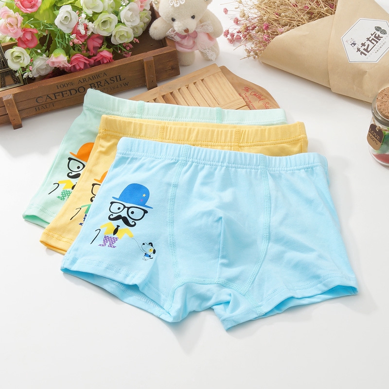 (Hàng Có Sẵn) Bộ 3 Quần Lót Boxer In Hình Hoạt Hình Cho Bé Trai