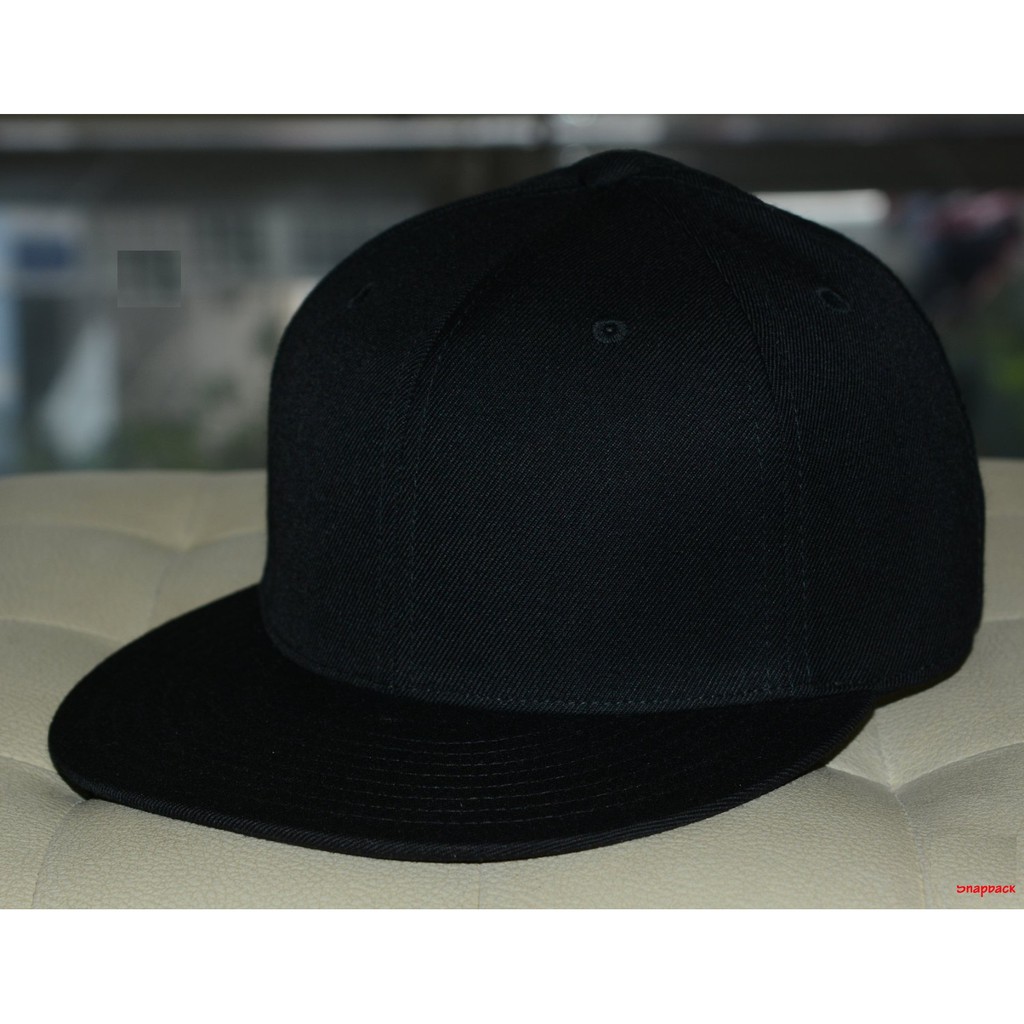 Nón big size snapback bít đuôi màu đen,Mũ snapback size to trơn không logo, Nón size khủng