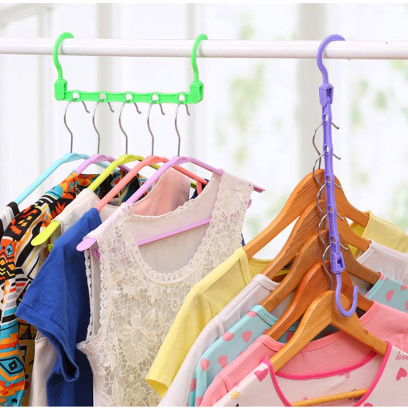 Móc treo đồ Hugia  Hàng Sẵn - Móc 5 lỗ nhiều màu tiết kiệm diện tích