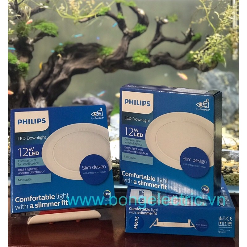 Đèn Led âm trần Philips, downlight TRÒN, dòng Marcasite 595xx  nhiều công suất - hàng chính hãng