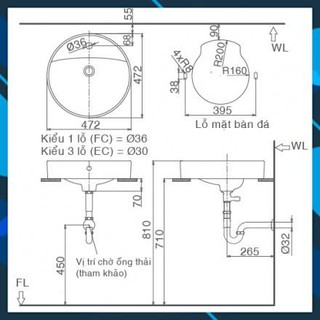 Chậu rửa mặt Inax L-294V