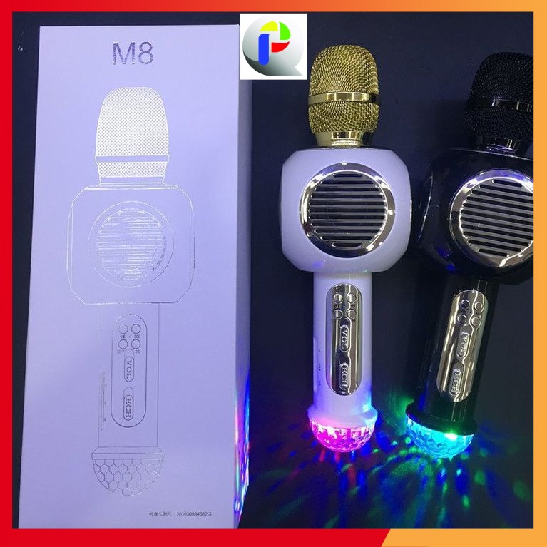 Mic hát karaoke không dây Bluetooth cực to, cực ấm M8