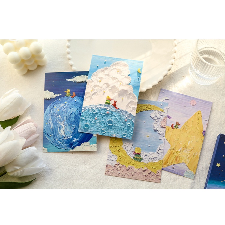 Postcard Hoàng Tử Bé 8 tấm làm quà tặng sinh nhật cho người yêu, quà Noel, thiệp quà chúc tết trang trí decor