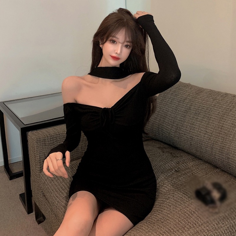 Váy body tay dài hở vai quyến rũ cho nữ