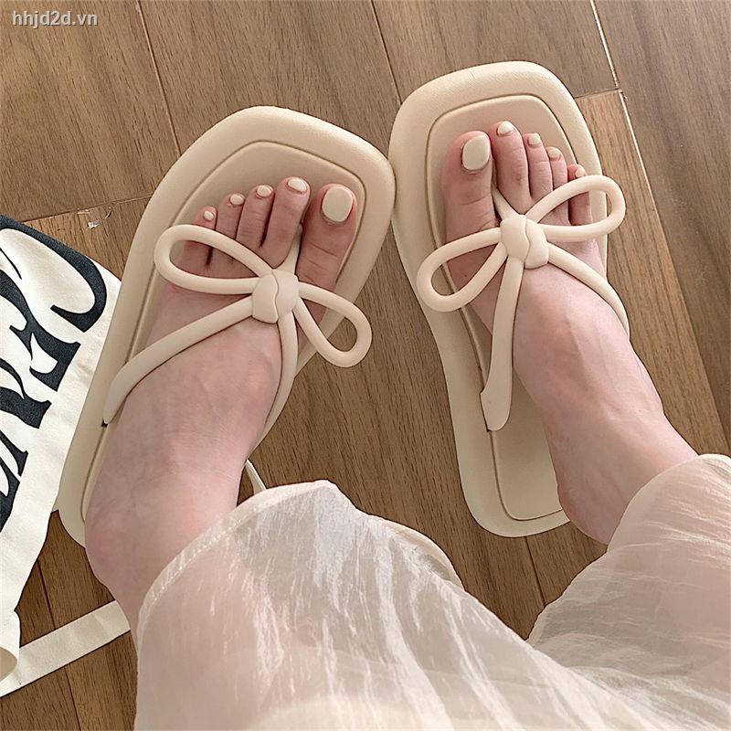 Dép Xỏ Ngón Đế Mềm Đính Nơ Phong Cách Hàn Quốc Thời Trang Mùa Hè Cho Nữ