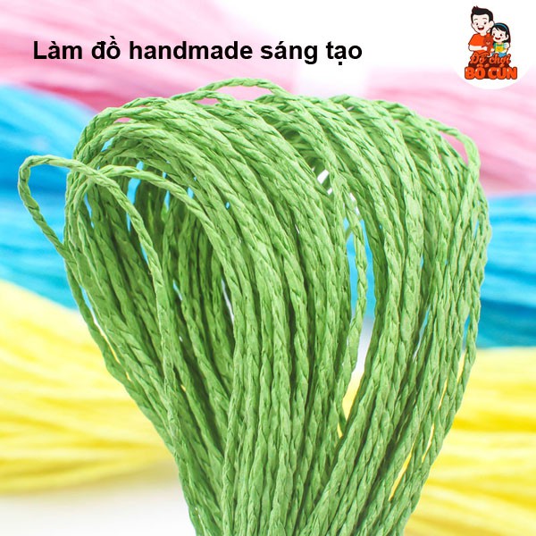 Dây giấy xoắn màu cuộn 30m làm đồ handmade