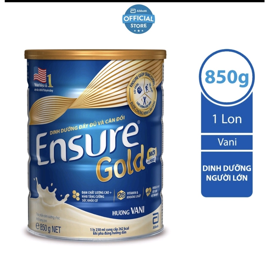 Sữa bột Ensure Gold hương Vani 850g
