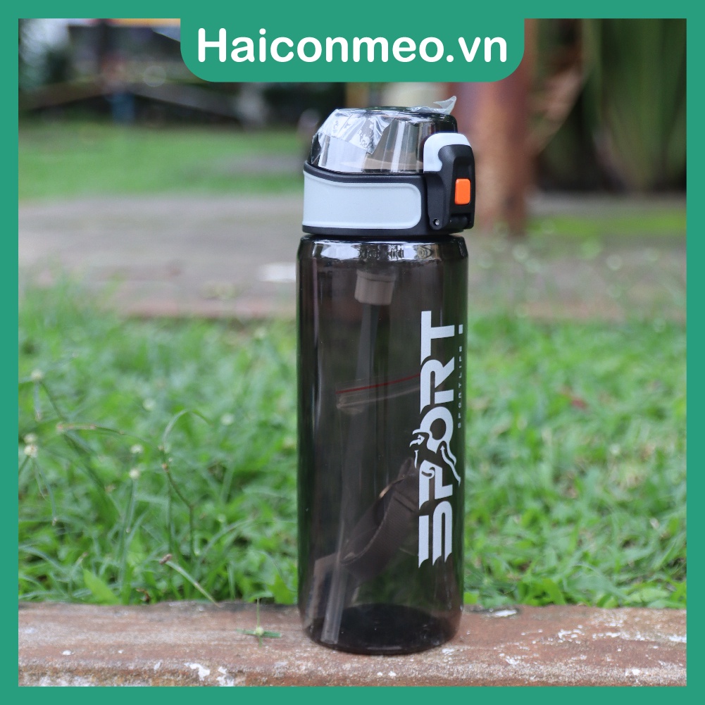 Bình Nước Thể Thao có ống hút Tập cầu lông, đạp xe, tập gym,... 700ml SPORT