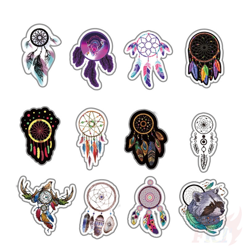 ❉ Dreamcatcher Giấy và decal dán tường ❉ 55Pcs Indian Dreamcatcher Mixed Doodle Stickers