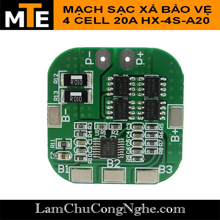 Mạch sạc xả bảo vệ Pin Lithium 4 Cell 20A HX-4S-A20