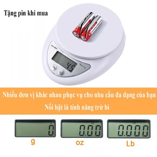Cân tiểu ly điện tử nhà bếp mini 5kg WH B05 chính hãng tặng tô chứa ( Bảo Hành 1 Năm ) TBE Shop