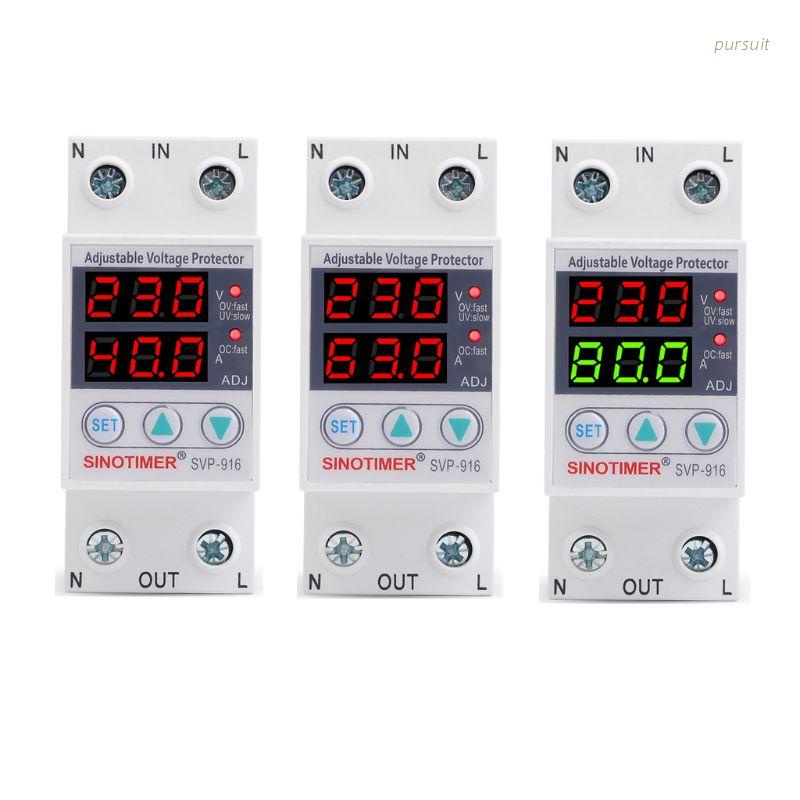 Rơ Le Bảo Vệ Điện Áp Pur / Svp916 220v 40 / 63 / 80a Có Thể Điều Chỉnh Được Sự Bảo Vệ