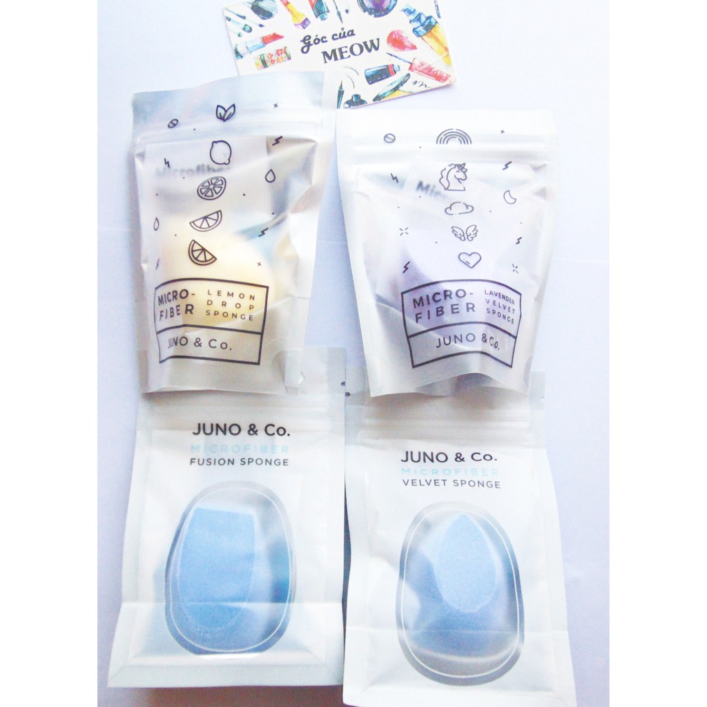 Bông mút trang điểm Juno&Co Microfiber Vetvet Sponge / Cloud Makeup Sponge Juno Co