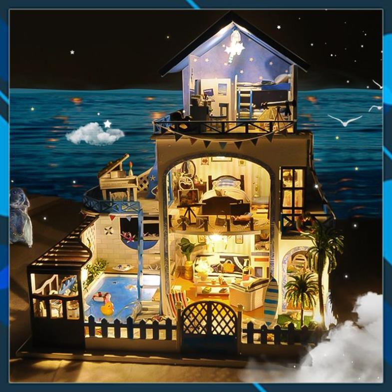 Mô hình nhà búp bê gỗ DIY Nhà búp bê Meet Love Sea TYU15B Toy World