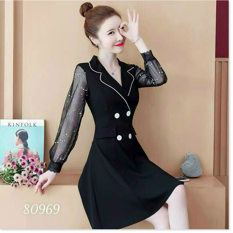ĐẦM UMI PHỐI LƯỚI DÁNG SUÔNG SIÊU XINH KHÁNH AN STORE