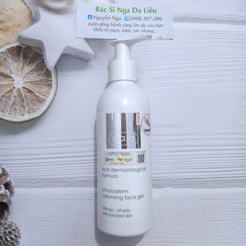 ✅ Gel Lau/Rửa Da Sinh Lý Ziaja Med Lipid Dermatological Formula Physioderm Cleasing Face Gel 200ml