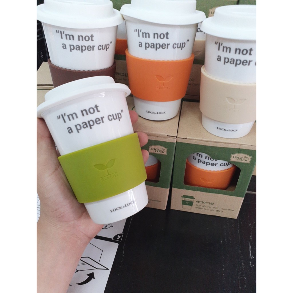 Ly sứ nắp silicon Eco Mug Cup 370ml SLB003