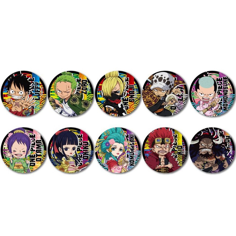 Huy hiệu in hình One Piece Đảo Hải Tặc phụ kiện cài áo túi anime chibi xinh xắn dễ thương m06