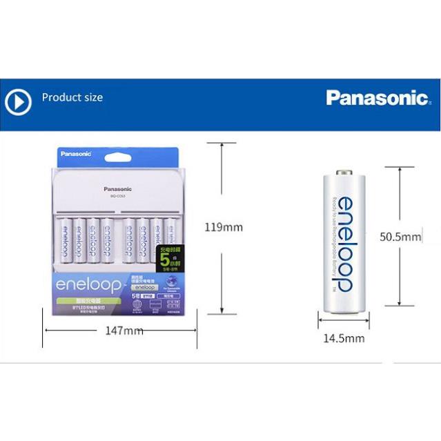 Bộ sạc kèm 8 pin AA 2000mAh hàng chính hãng panasonic giá siêu tốt, bảo hành 3 tháng | Mic không dây, máy ảnh, điều khiể