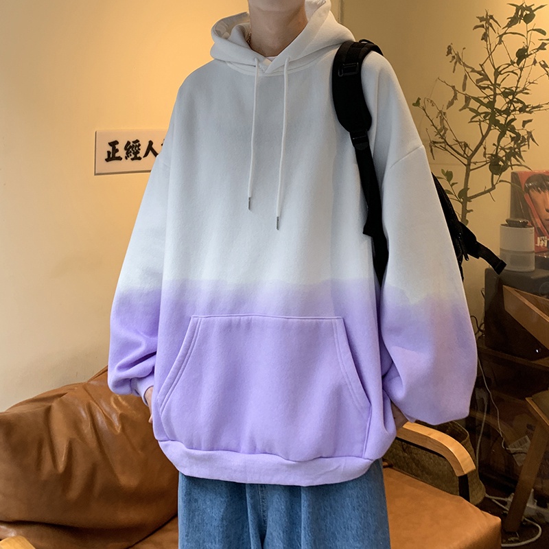 Áo khoác hoodie dáng rộng màu gradient cho nam và nữ size M - 5XL