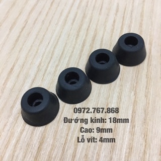 4 chân cao su phi 18mm, cao 9mm